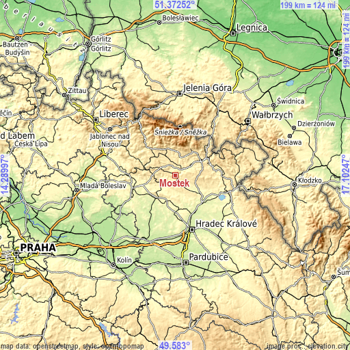 Topographic map of Mostek