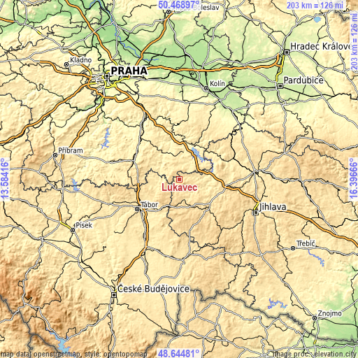 Topographic map of Lukavec