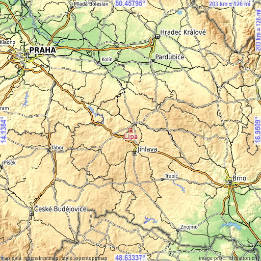 Topographic map of Lípa