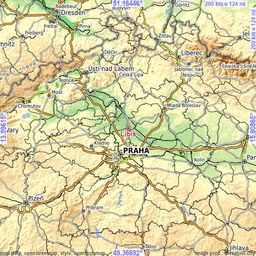 Topographic map of Libiš