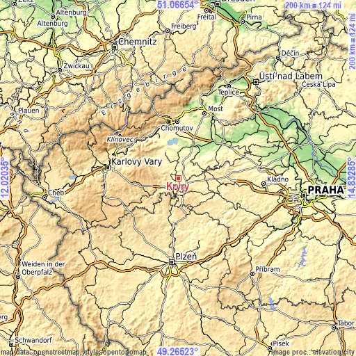 Topographic map of Kryry