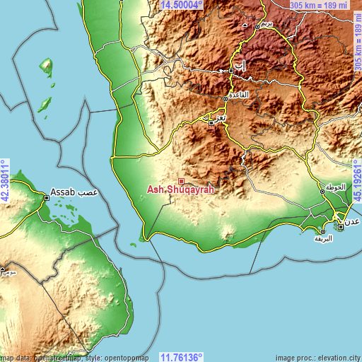 Topographic map of Ash Shuqayrah