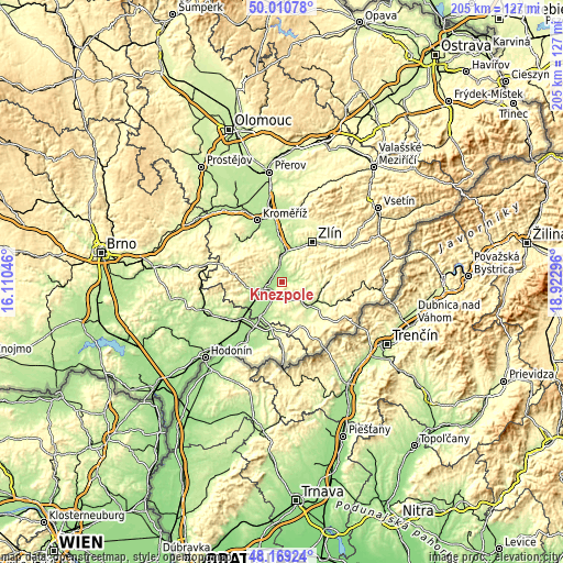 Topographic map of Kněžpole