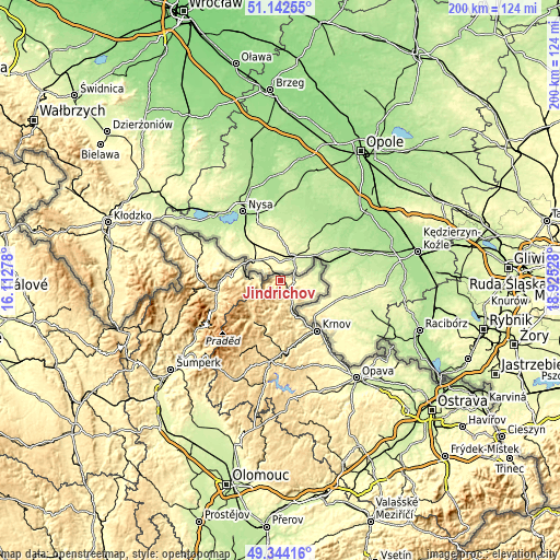 Topographic map of Jindřichov