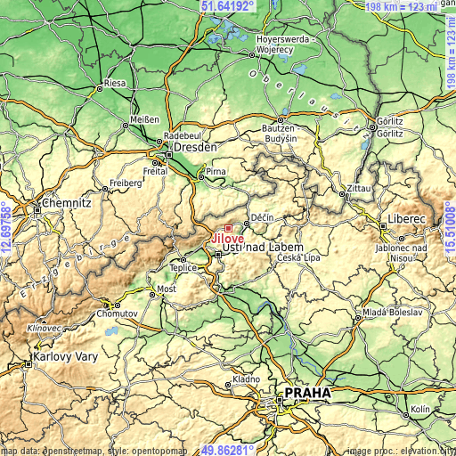 Topographic map of Jílové
