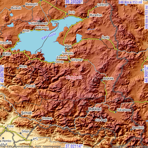 Topographic map of Kırkgeçit