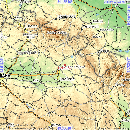 Topographic map of Černilov