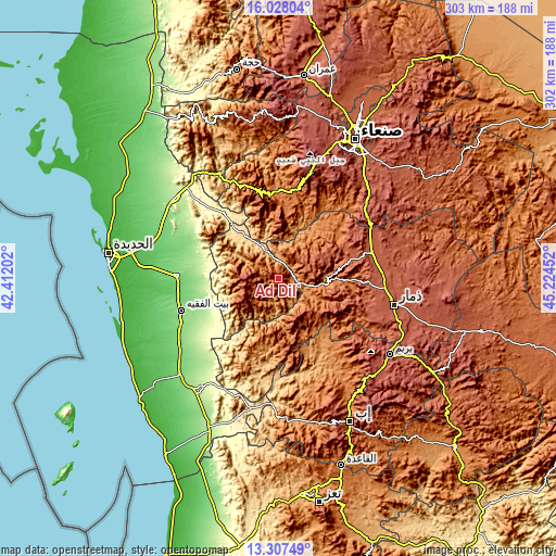 Topographic map of Aḑ Ḑil‘