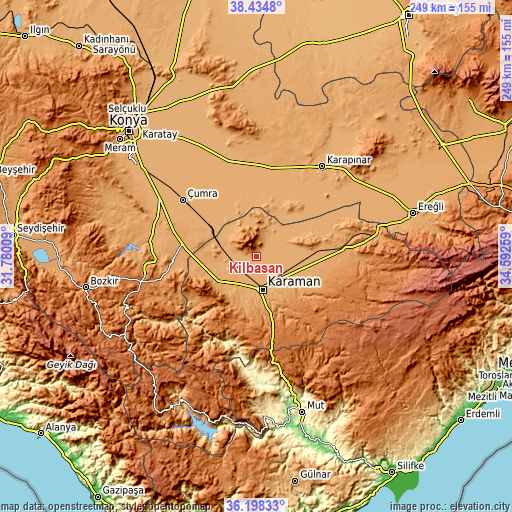Topographic map of Kılbasan