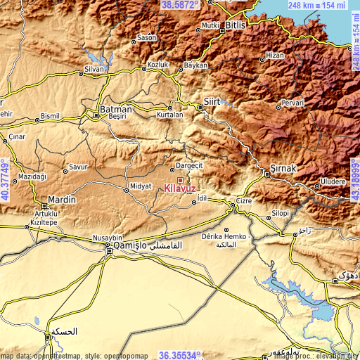 Topographic map of Kılavuz