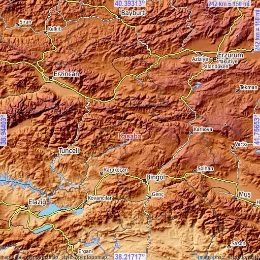 Topographic map of Kasaba