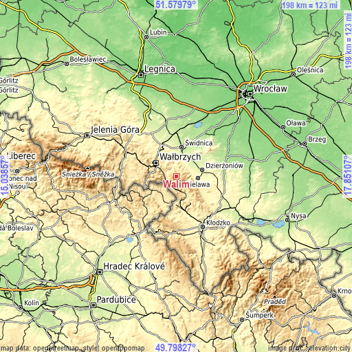 Topographic map of Walim