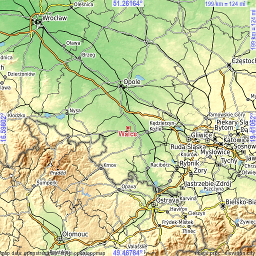 Topographic map of Walce