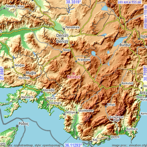 Topographic map of Kelekçi