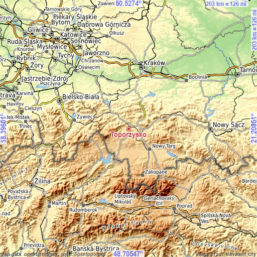 Topographic map of Toporzysko