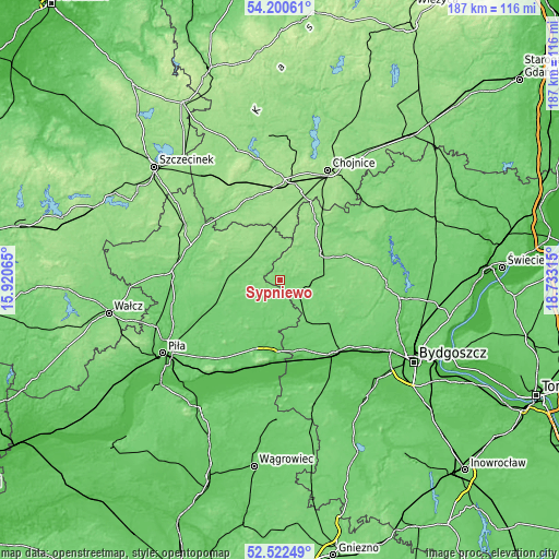 Topographic map of Sypniewo