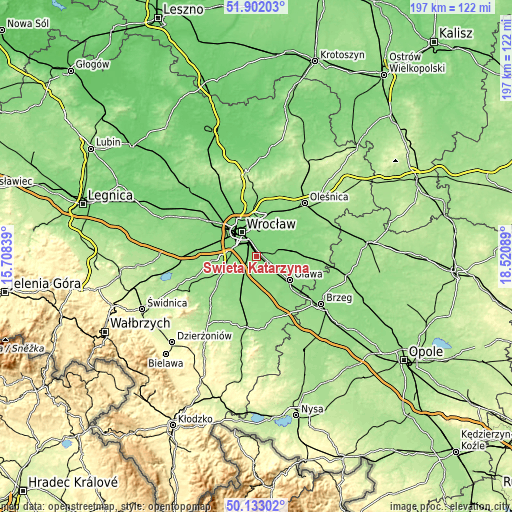 Topographic map of Święta Katarzyna