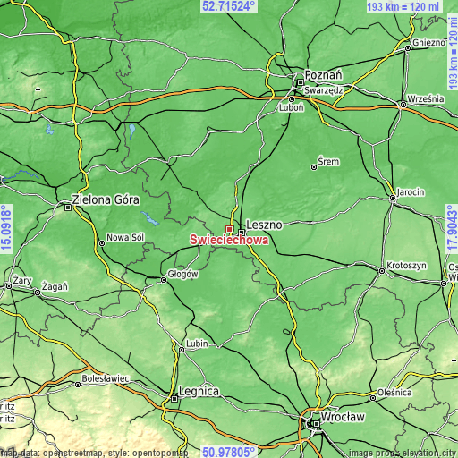 Topographic map of Święciechowa