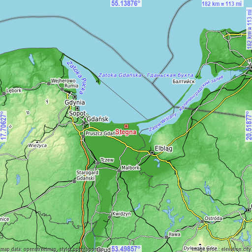 Topographic map of Stegna