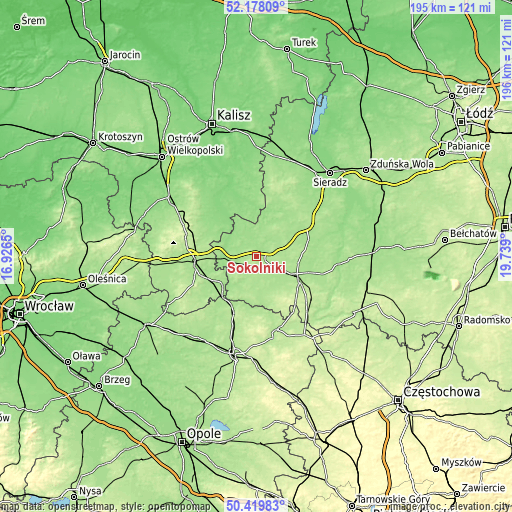 Topographic map of Sokolniki