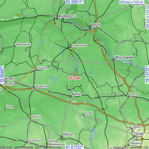 Topographic map of Skulsk