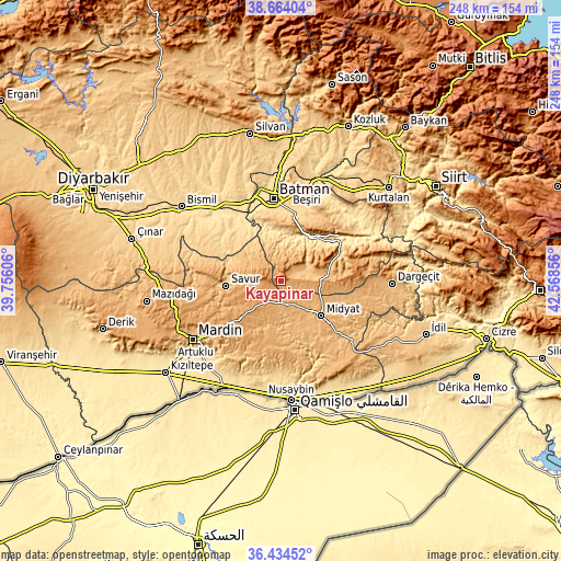 Topographic map of Kayapınar