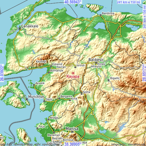 Topographic map of Kayapa