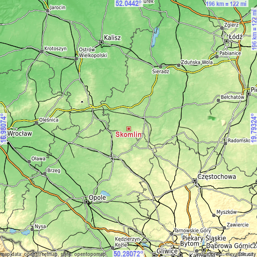 Topographic map of Skomlin