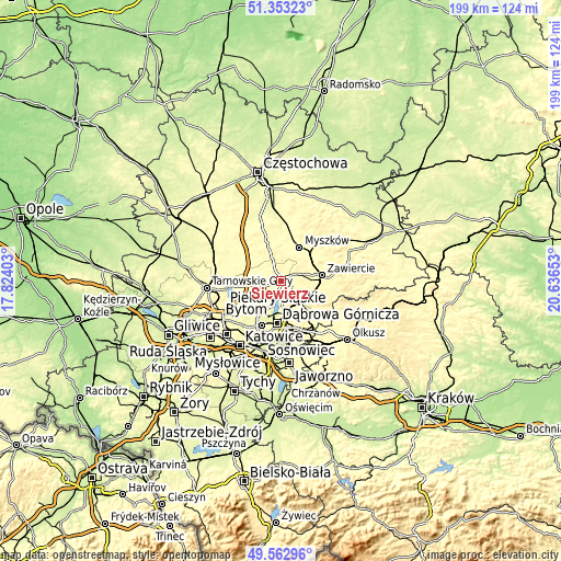 Topographic map of Siewierz