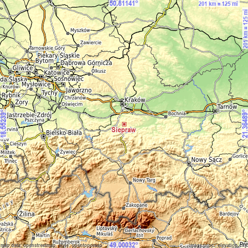 Topographic map of Siepraw