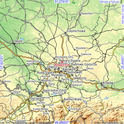 Topographic map of Rogoźnik