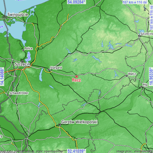 Topographic map of Recz