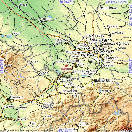 Topographic map of Radlin