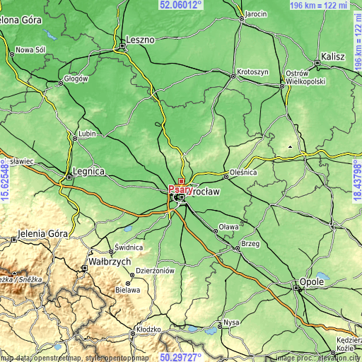 Topographic map of Psary