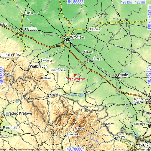 Topographic map of Przeworno