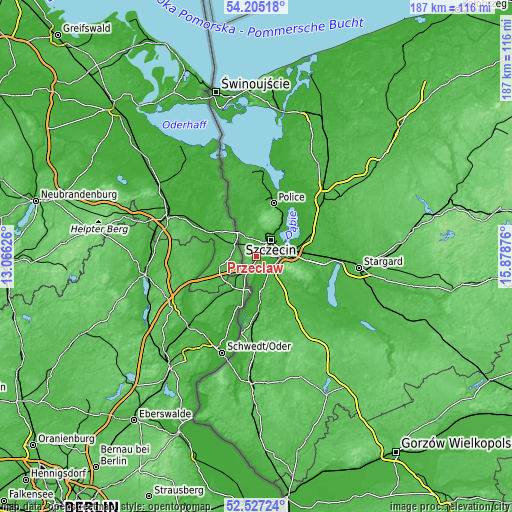 Topographic map of Przecław