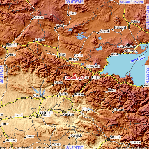 Topographic map of Kavakbaşı