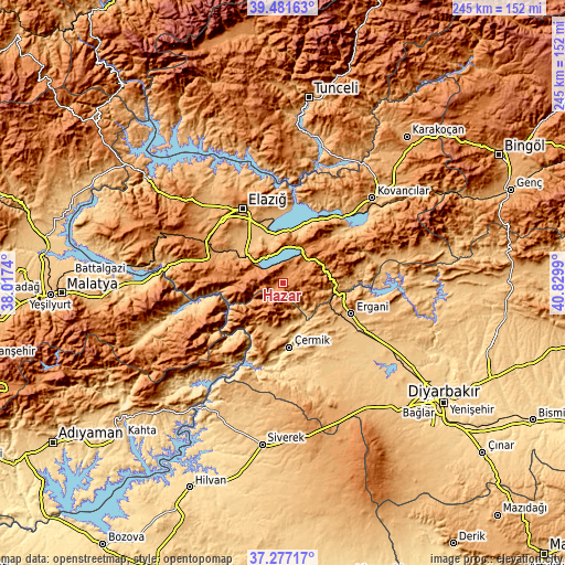 Topographic map of Hazar