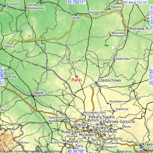 Topographic map of Panki