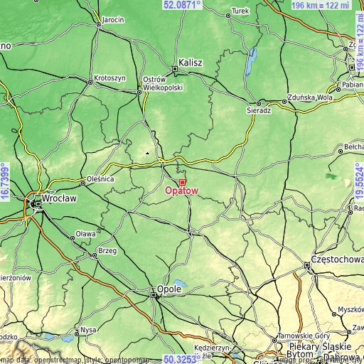 Topographic map of Opatów