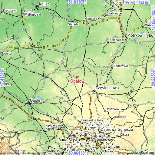 Topographic map of Opatów