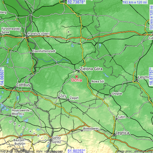 Topographic map of Ochla