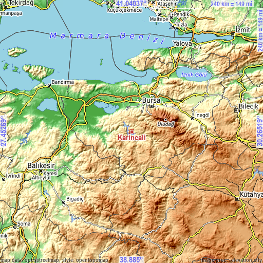 Topographic map of Karıncalı