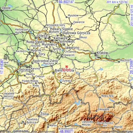 Topographic map of Nidek