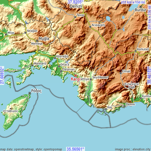 Topographic map of Kargı