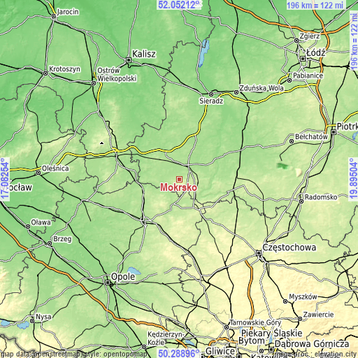 Topographic map of Mokrsko