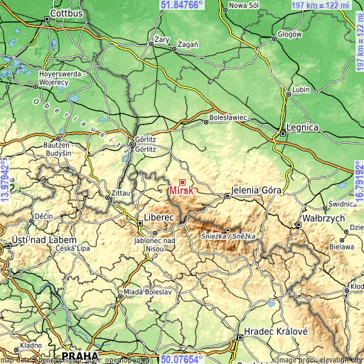 Topographic map of Mirsk