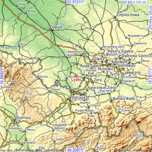 Topographic map of Lyski