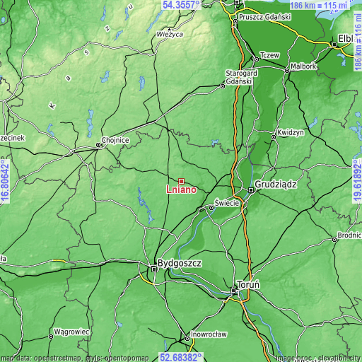 Topographic map of Lniano