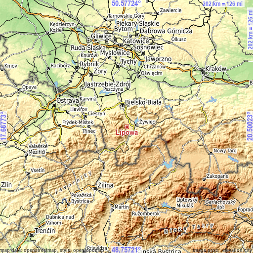 Topographic map of Lipowa